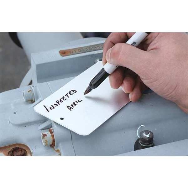 C.H. Hanson Alum Write-On Tags, 5 X 3, Pk100, Aluminum, 3 1/2 in H x 5 1/4 in W, Silver, Rectangle, 100 PK - 97443