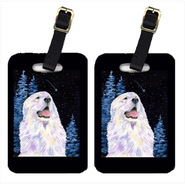 Carolines Treasures Carolines Treasures SS8466BT Starry Night Great Pyrenees Luggage Tags - Pair Of 2 - SS8466BT