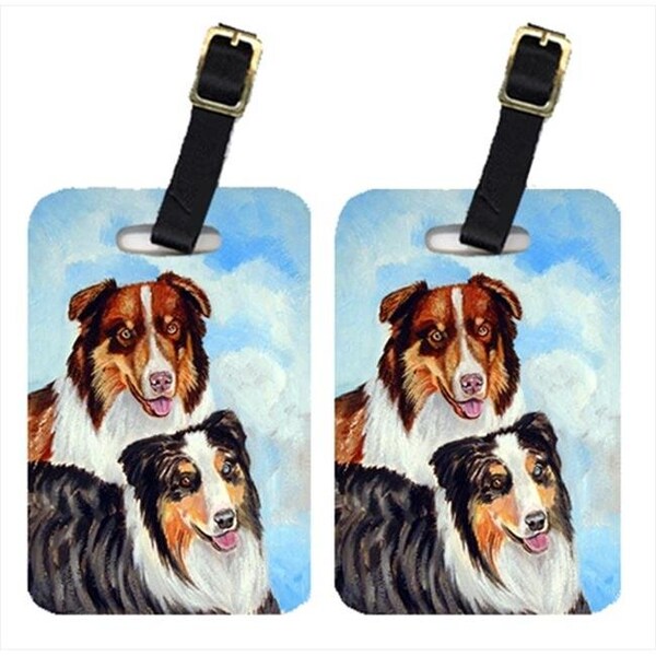 Carolines Treasures Carolines Treasures 7009BT Pair Of 2 Australian Shepherd Double Trouble Luggage Tags - 7009BT