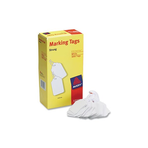Avery Dennison Avery, Medium-Weight White Marking Tags, 2 3/4 X 1 11/16, 1000PK - 12201
