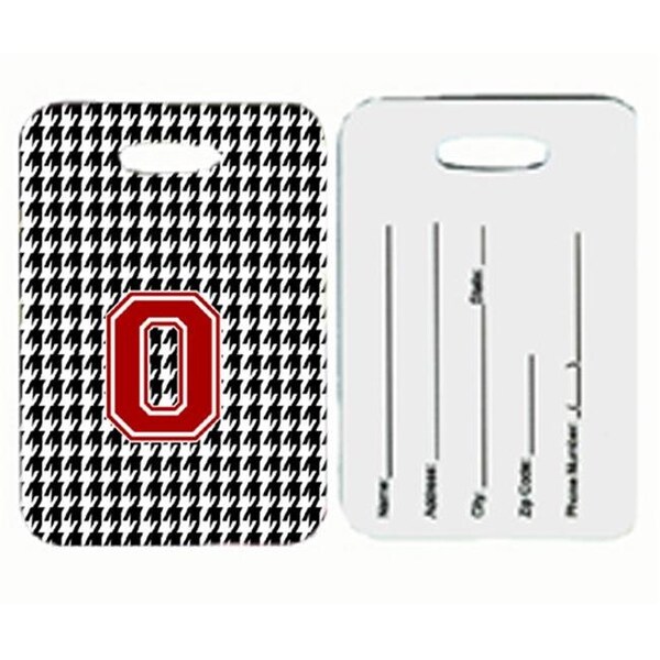 Carolines Treasures Carolines Treasures CJ1021-O-BT Monogram - Houndstooth Black Initial O Monogram Initial Luggage Tag; Pair - 2 - CJ1021-O-BT