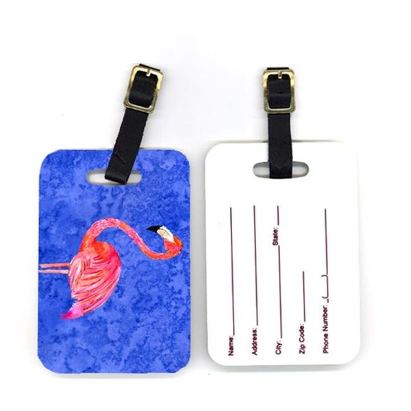 Carolines Treasures Carolines Treasures 8685BT 4 x 2.75 in. Pair of Flamingo Luggage Tag - 8685BT