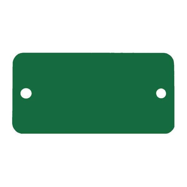 C.H. Hanson Blank Tag, Aluminum, 1 in H x 3 in W, Green, Rectangle, 5 PK - 43105