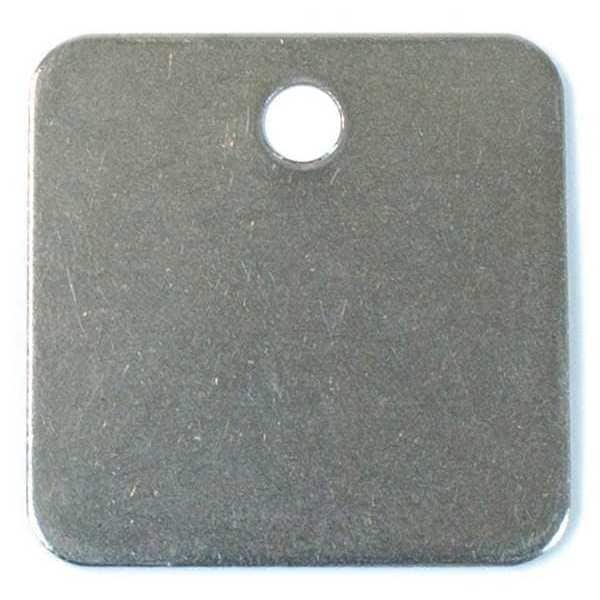 Zoro Select Blank Tag, Stainless Steel, 1 in H x 1 in W, Silver, Square, 100 PK - 41423