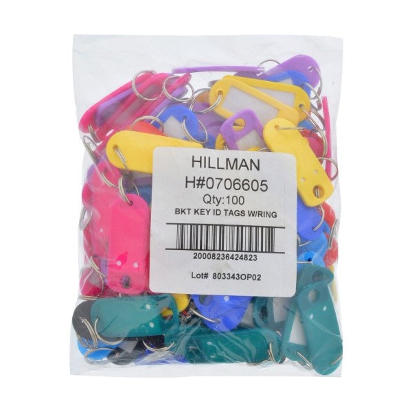 Hillman Hillman Group 706605 Flexible ID Tag with Ring - 10 100 Piece - 706605
