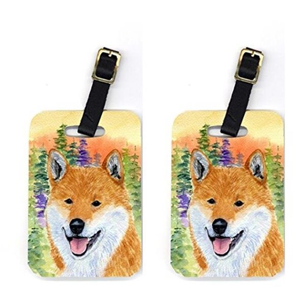 Carolines Treasures Carolines Treasures SS8234BT Pair of 2 Shiba Inu Luggage Tags - SS8234BT