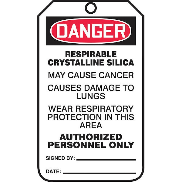 Accuform Danger Tag, General Safety, Cardstock, 5 3/4 in H x 3 1/4 in W, White, Rectangle, 25 PK - MDT018CTP
