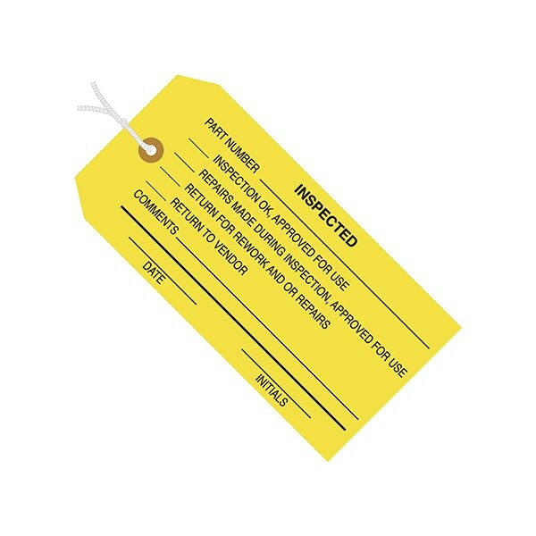Bsc Preferred 4 3/4 x 2-3/8'' - ''Inspected'' Inspection Tags - Pre-Strung, 1000PK - BUY00030006