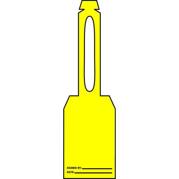 Accuform Tag, Blank, Plastic, 5 3/4 in H x 3 1/4 in W, Yellow, Rectangle, 25 PK - TAL375