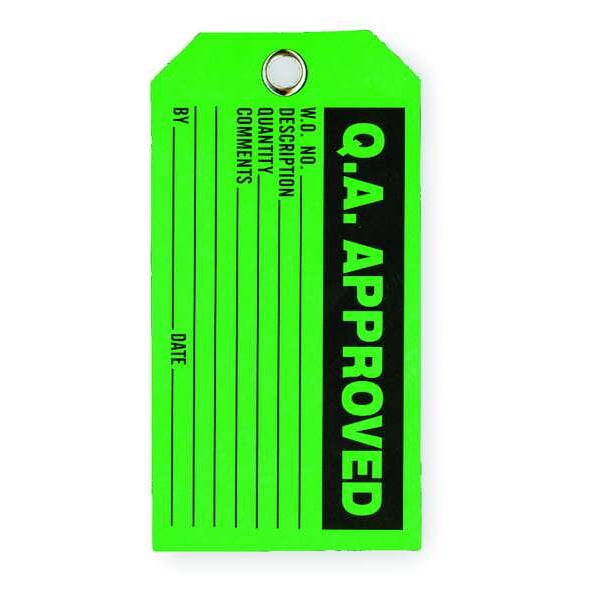 Zoro Select Production Status Tag, Cleaning and Maintenance, Cardstock, 3 in H x 5 3/4 in W, Green, Rectangle - 2RMV5