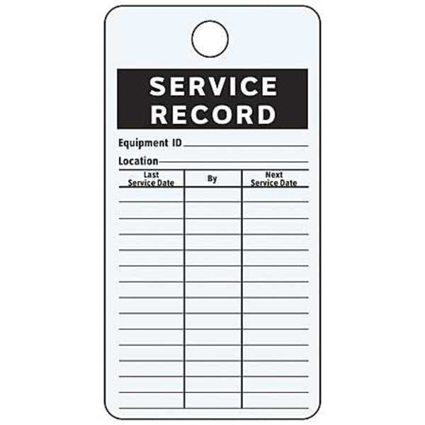 See All Industries Service Record Label, Aluminum, 4 1/4 in H x 3 in W, Rectangle, 25 PK - IL-SRDA