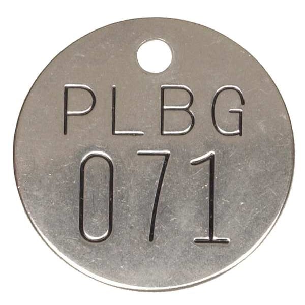 Zoro Select Nbr Tag, 1-1/2 x 1-1/2 In, 51-75, PK25 - 2YB56