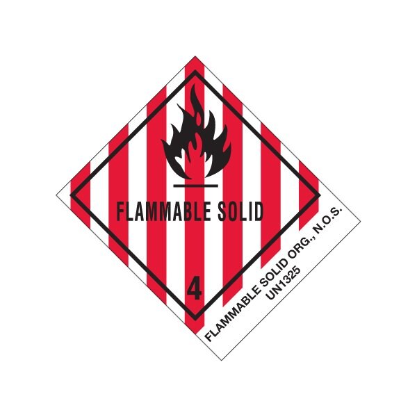 Bsc Preferred 4 x 4 3/4'' - ''Flammable Solids, N.O.S.'' Labels - BUY00029764