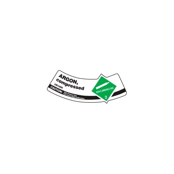 Accuform Accuform Gas Cylinder Shoulder Label, Argon Compressed, Vinyl Adhesive, 5/Pack - MCSLARGVSP