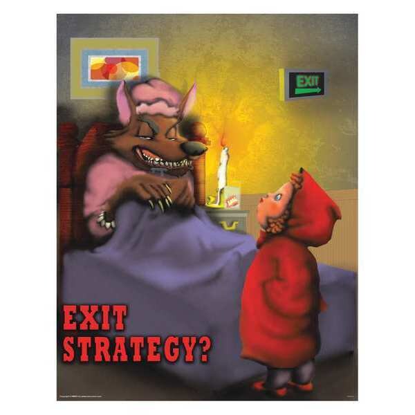 Mancomm Safety Poster, Red Riding Hood Safety, Paper, 27 in W, 21 in H - 31P-024-01