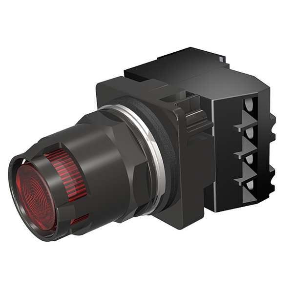 Botón pulsador iluminado Siemens, 30 mm, 1NA/1NC, Rojo - 52BT6J2ABV.