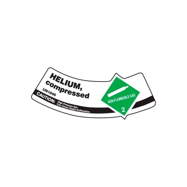 Accuform Accuform Gas Cylinder Shoulder Label, Helium Compressed, Vinyl Adhesive, 5/Pack - MCSLHEGVSP