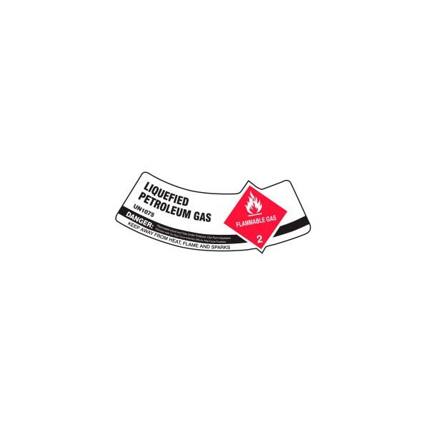 Accuform Accuform Gas Cylinder Shoulder Label, Liquefied Petroleum Gas, Vinyl Adhesive, 5/Pack - MCSLPERVSP