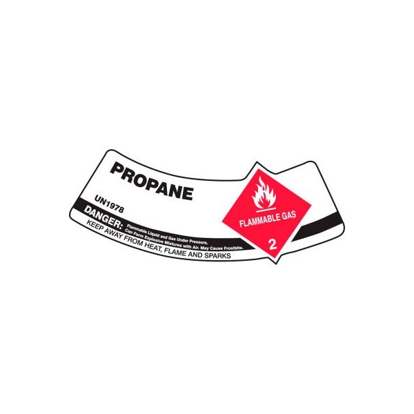 Accuform Accuform Gas Cylinder Shoulder Label, Propane, Dura-Vinyl, 5/Pack - MCSLPRRXVE