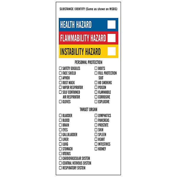 Brady Label, No Header, Vinyl, 3 in W, 8 in H - 121147