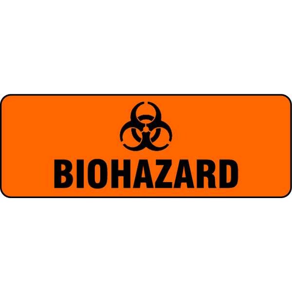 Brady Biohazard Sign, Biohazard, Polyester, 10 in W, 3 1/2 in H - 22267KLS