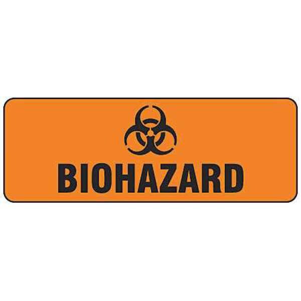 Brady Biohazard Sign, Biohazard, Polyester, 10 in W, 3 1/2 in H - 22267KLS
