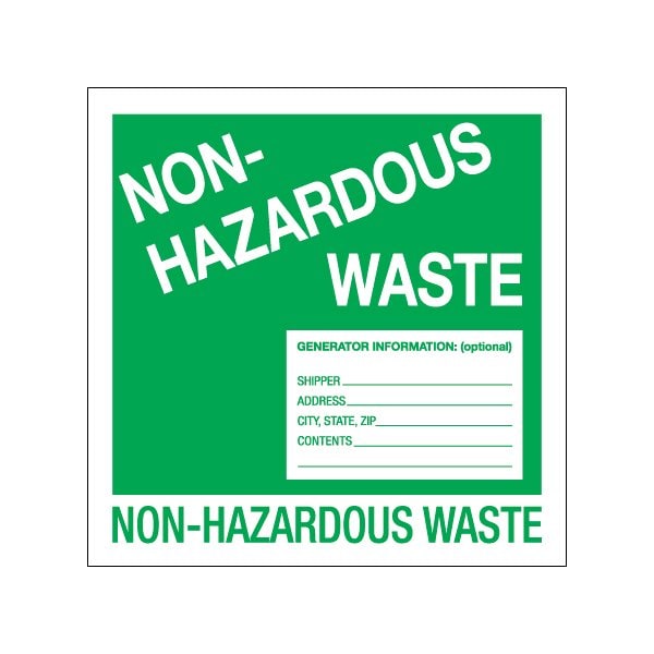 Bsc Preferred 6 x 6'' - ''Non-Hazardous Waste'' Labels - BUY00029685