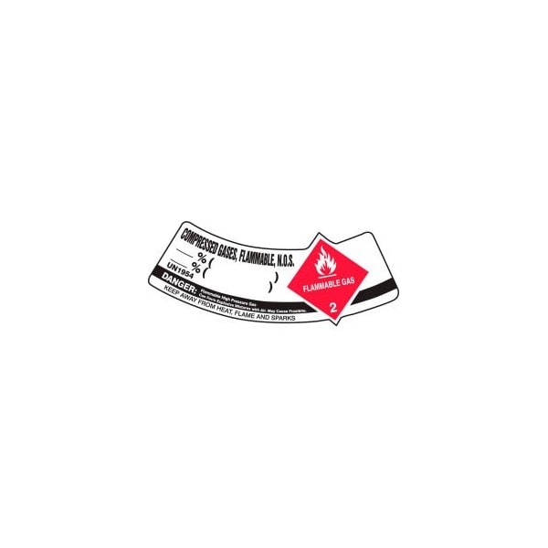 Accuform Accuform Cylinder Label, Compressed Gases, Flammable, N.O.S., Dura-Vinyl, 5/Pack - MCSLCORXVE