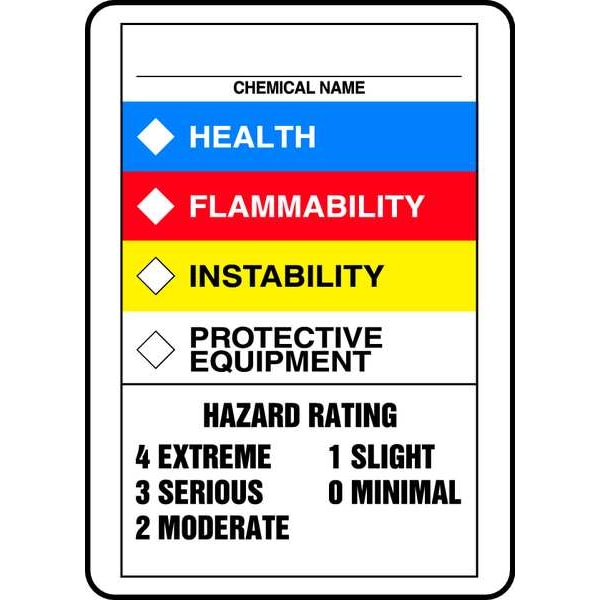 Accuform Chemical Label, Plastic, 7 in W, 10 in H - ZFD844VP