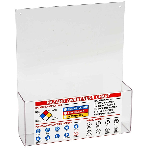Brady Right to Know Center, Hazard Awareness Chart, Acrylic, 12 in W, 14 1/4 in H - 58681