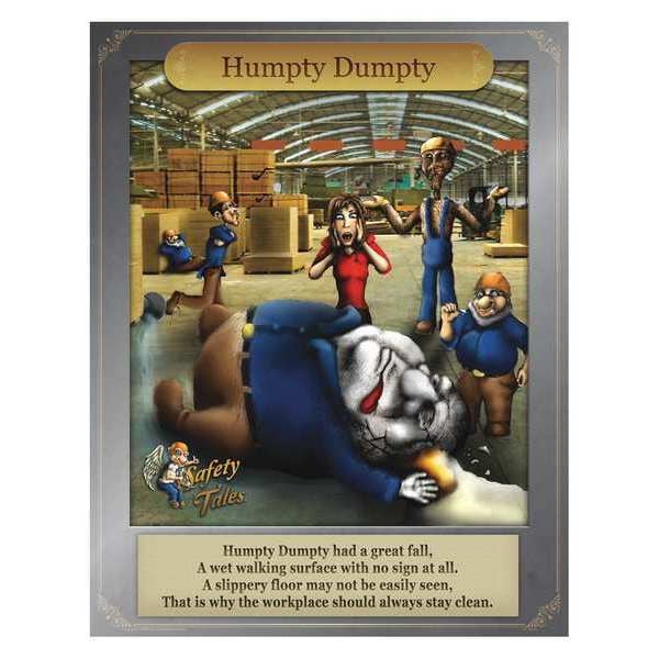 Mancomm Safety Poster, Humpty Dumpty - Fall Protection, Paper, 27 in W, 21 in H - 31P-202-01