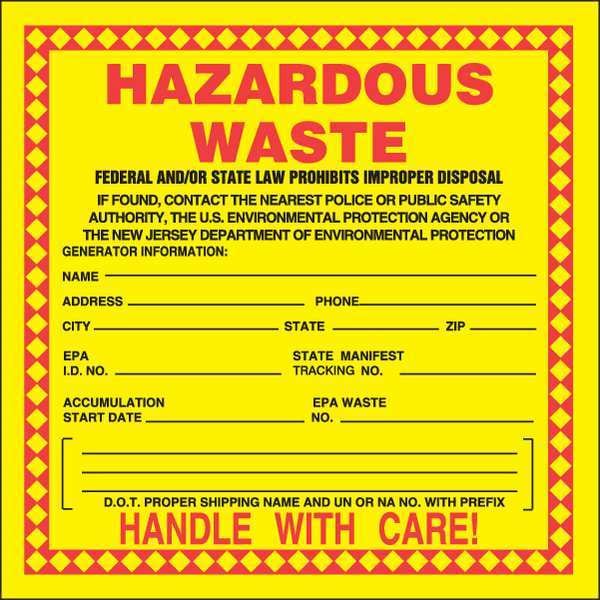 Accuform DOT Handling Label, Paper, 6" W, 6" H - MHZWNJPSL