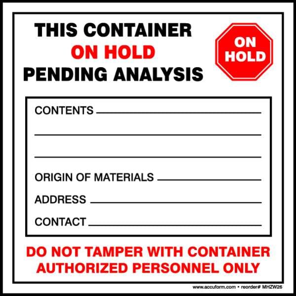 Accuform DOT Handling Label, Vinyl, 6" W, 6" H - MHZW26EVL