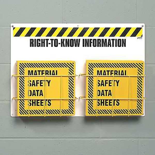 Brady Right to Know Center, Right-To-Know Information, Polypropylene/PVC Coated Steel, 29 in W, 20 in H - RK418Y-E