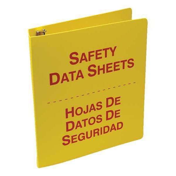 Accuform Binder, SDS Safety Data Sheets/Pliegos De Datos Sobre Seguridad, Plastic, 12 1/2 in W, 12 in H - SBZRS643