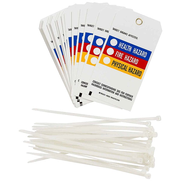Brady Tag, Target Organs Affected (HMIG Color Bar), Polyester, 3 in W, 5 3/4 in H - 99203