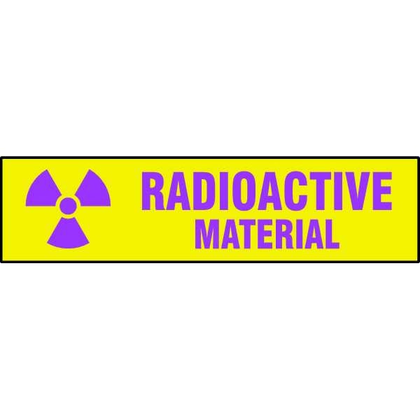 Brady Cabinet Label, Radioactive Material, Polyester, 24 in W, 7 in H - 17754LS