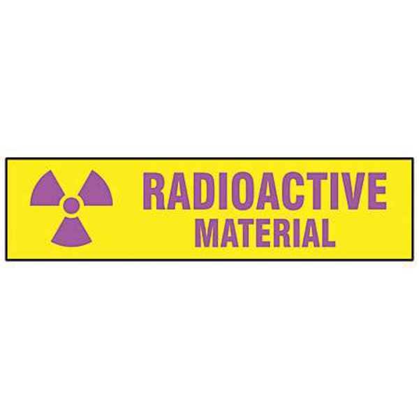 Brady Cabinet Label, Radioactive Material, Polyester, 24 in W, 7 in H - 17754LS