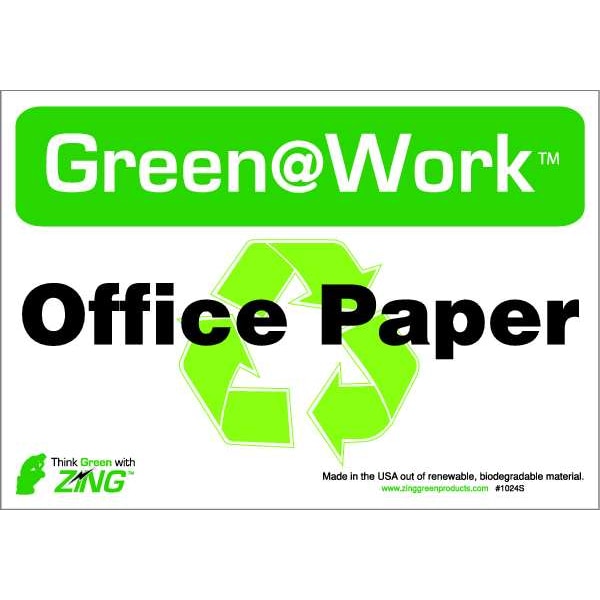 Zing Recycle Label, Office Paper, Polyester, 10 in W, 7 in H - 1021S