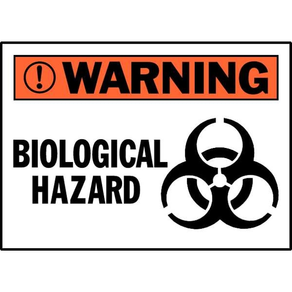 Brady Safety Label, Biological Hazard, Polyester, 5 in W, 3 1/2 in H - 86154