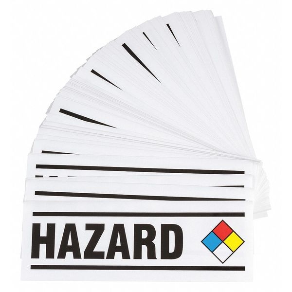 Brady Vinyl Label, Hazard Warning, Paper, 10 in W, 3 1/2 in H - 8816