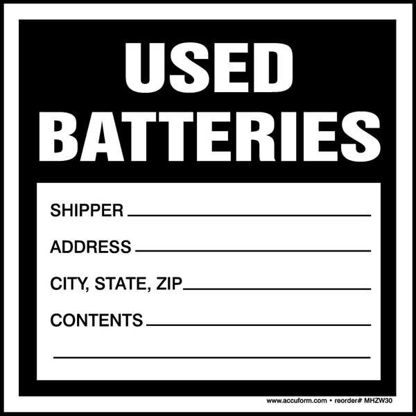 Accuform DOT Handling Label, Shipper_______Address_______City, State, Zip_______Contents_______, Polyester - MHZW30EVL