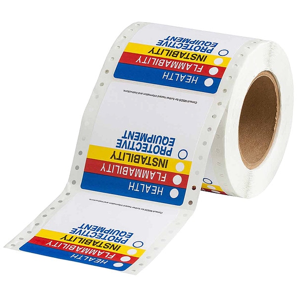 Brady Label, Health, Flammability, Reactivity, Protective Equipment, Paper, 3 7/8 in W, 3 7/8 in H - 60322