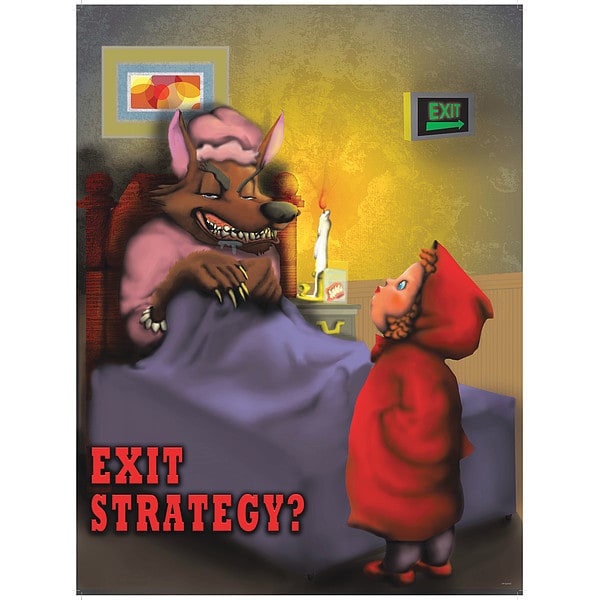 Mancomm Safety Poster, Exit Routes, Paper, 27 in W, 21 in H - 31P-002-EL
