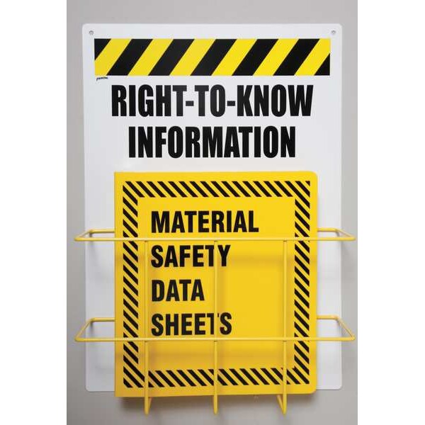 Brady Right to Know Center, Right-To-Know Information, Polypropylene/PVC Coated Steel, 14 in W, 20 in H - RK210Y-E