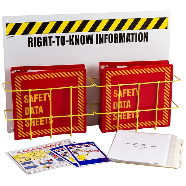 Brady Right to Know Center, Right-To-Know Information, Polypropylene/PVC Coated Steel, 29 in W, 20 in H - RK420R-E