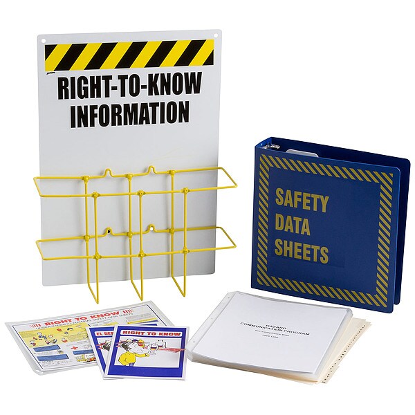 Brady Right to Know Center, Right-To-Know Information, Polypropylene/PVC Coated Steel, 14 in W, 20 in H - RK419B-E