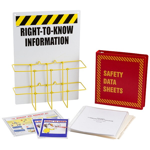 Brady Right to Know Center, Right-To-Know Information, Polypropylene/PVC Coated Steel, 14 in W, 20 in H - RK210R-E