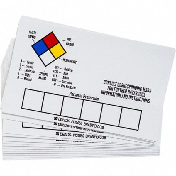Brady Label, No Header, Vinyl, 5 in W, 3 in H - 121056