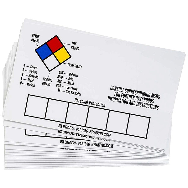 Brady Label, No Header, Vinyl, 5 in W, 3 in H - 121056